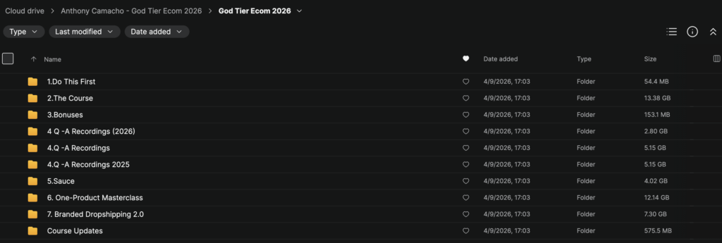 Anthony Camacho – God Tier Ecom 2026