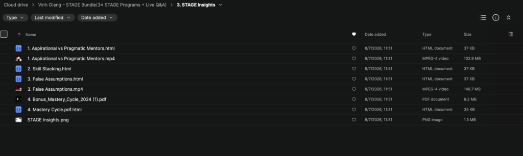 Vinh Giang – STAGE Bundle (3× STAGE Programs + Live Q&A)